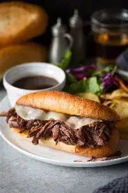 Savory Italian beef sandwich with melted cheese