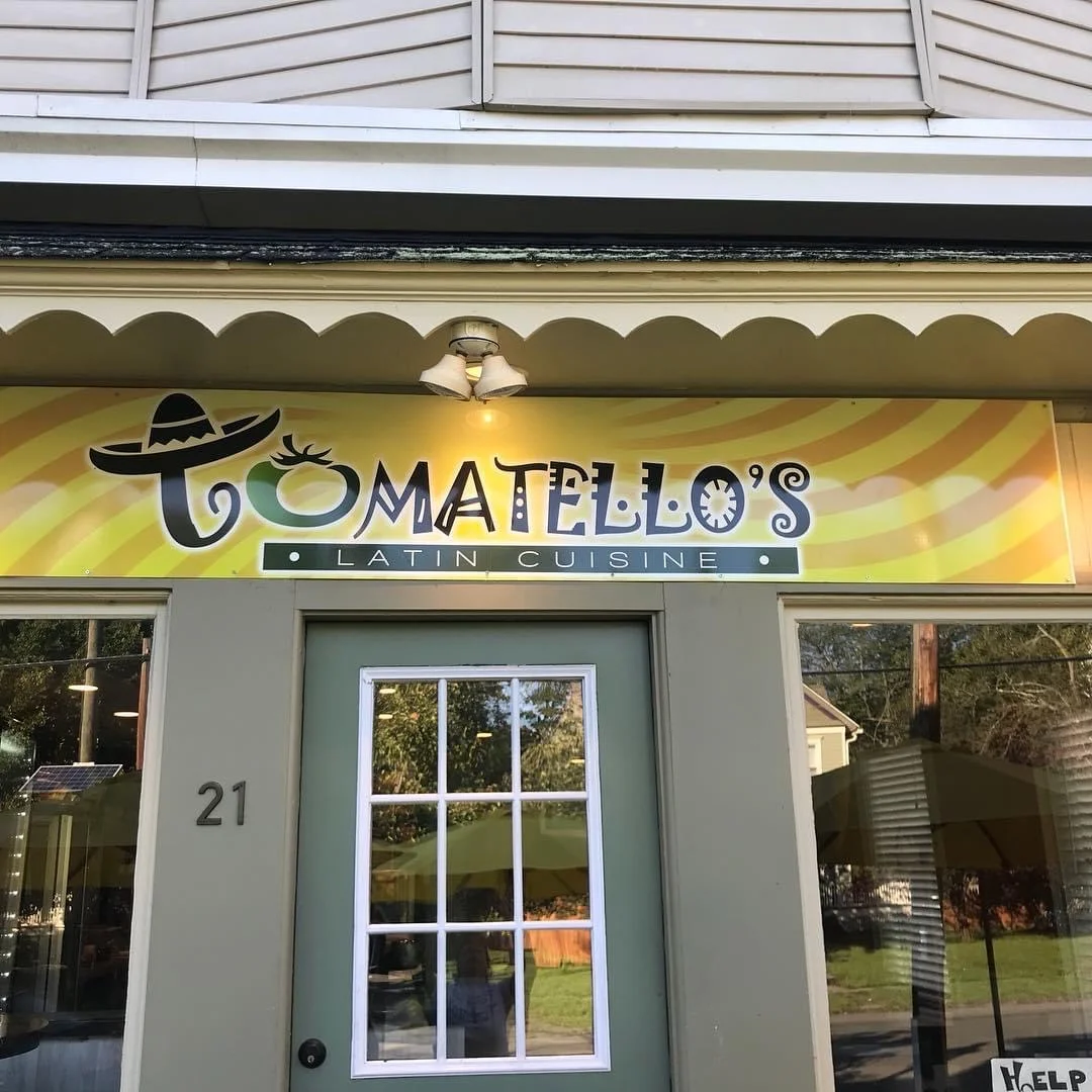 Exterior view of Tomatello's Latin Cuisine restaurant