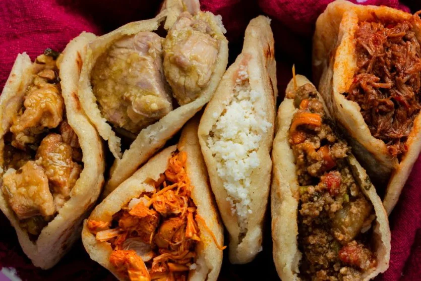 Assorted Mexican gorditas filled with various meats