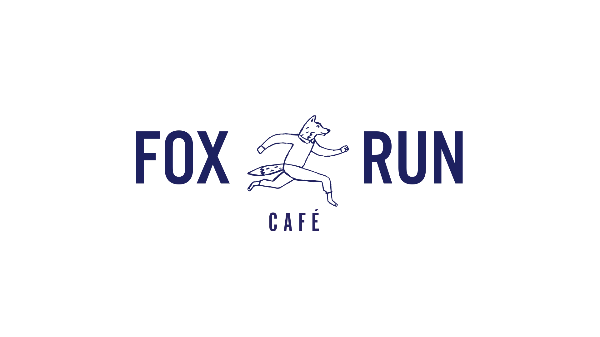 Logo of Fox Run Café featuring a running fox illustration