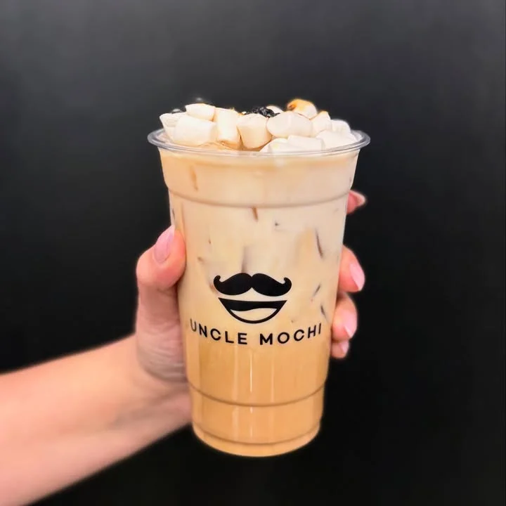 Iced milk tea with tapioca pearls from Uncle Mochi