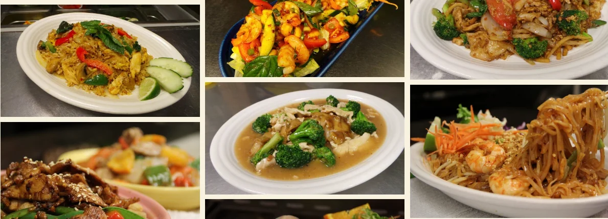 Assorted Asian stir-fry dishes with vibrant vegetables