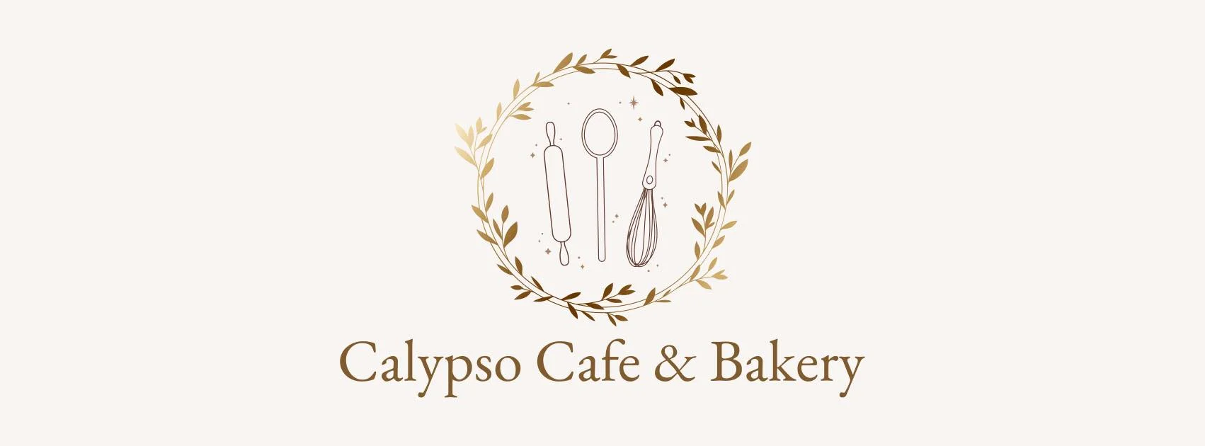 Logo of Calypso Cafe & Bakery with kitchen utensils