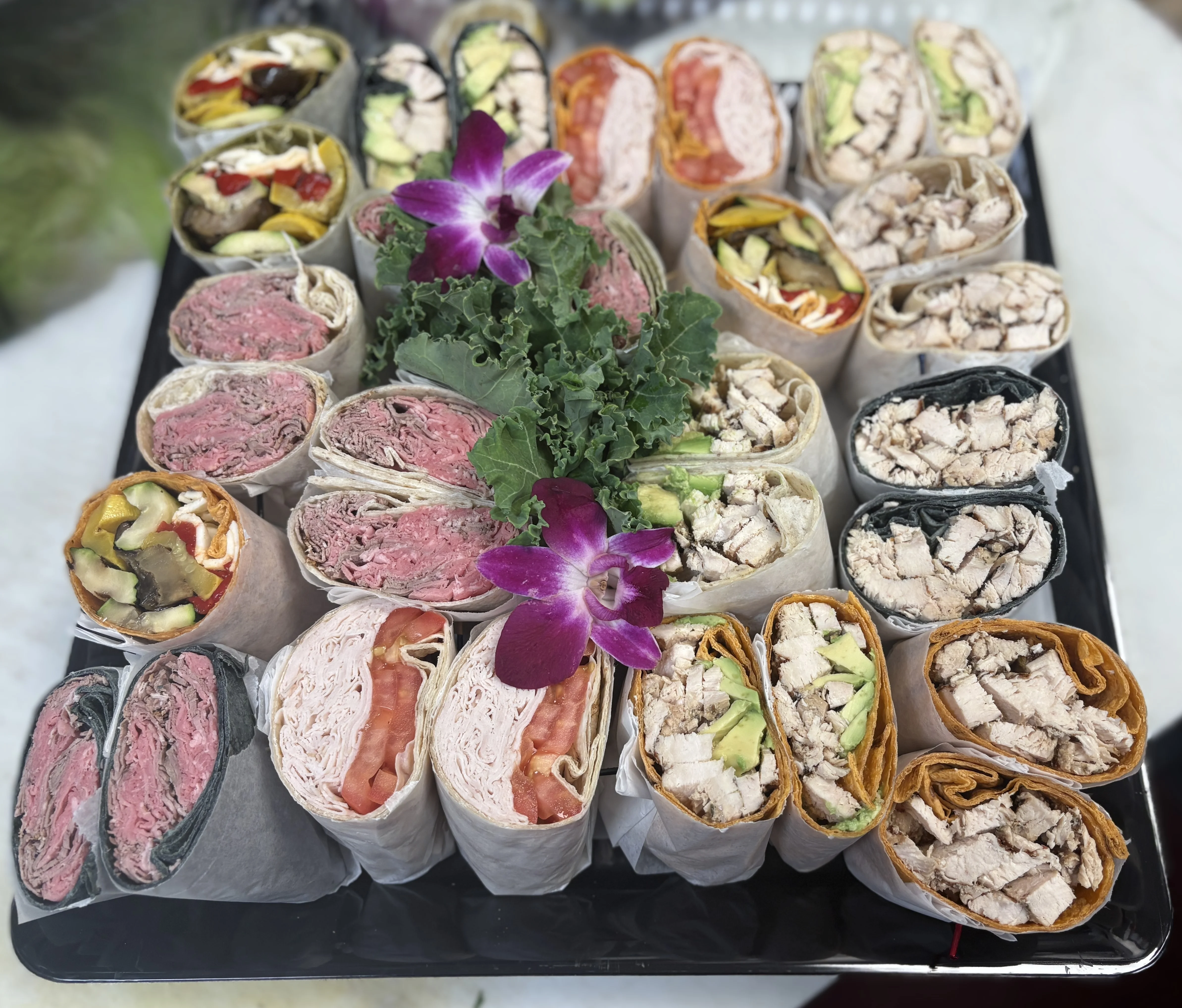 Wrap platters from Brightwaters Catering
