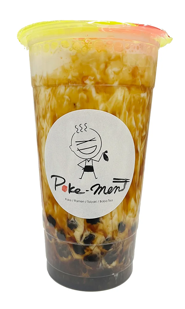Delicious boba tea with creamy layers