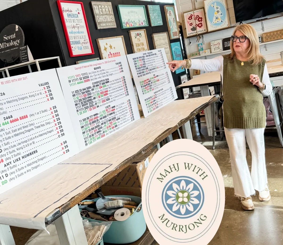 instructor teaching mahjong
