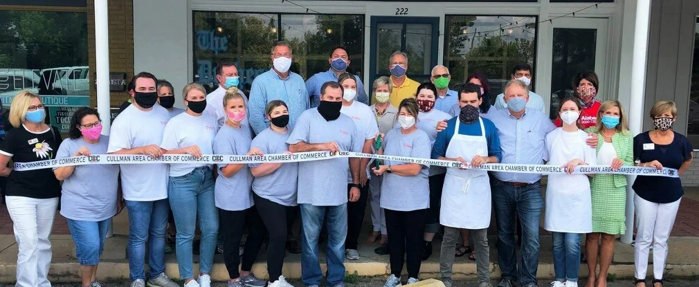 Ribbon-cutting ceremony for a new restaurant opening