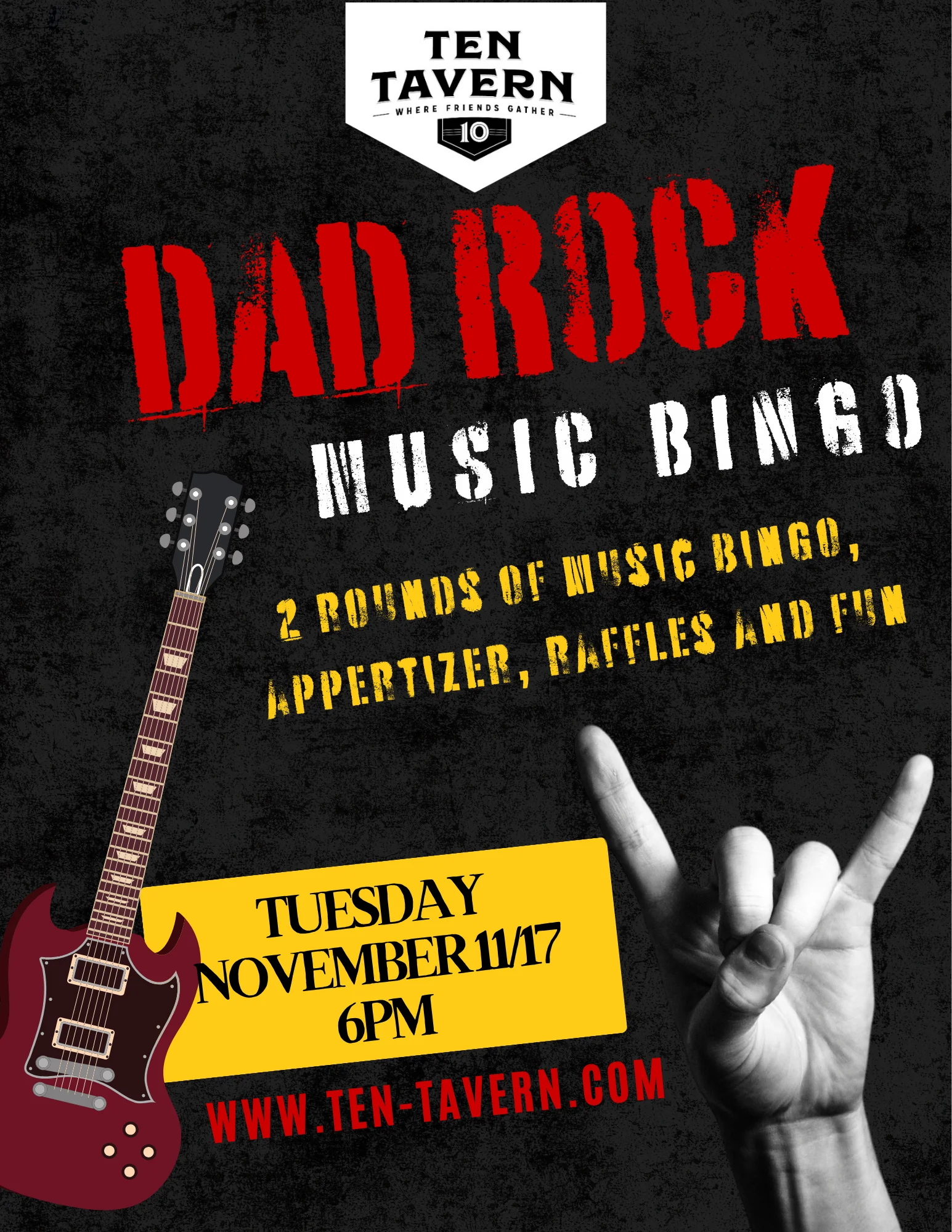 Dad Rock Music Bingo
