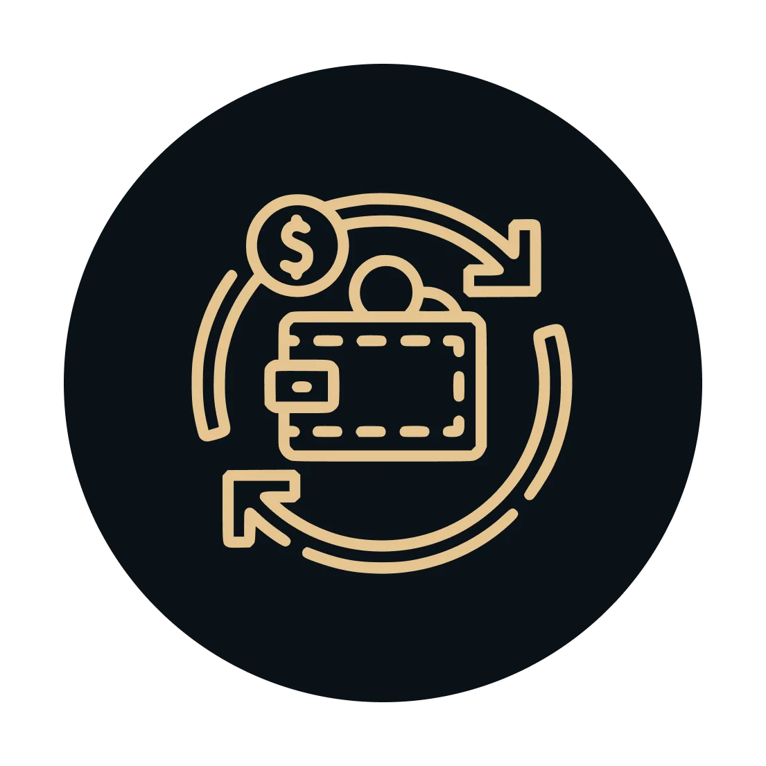 Icon representing money management and wallet transactions