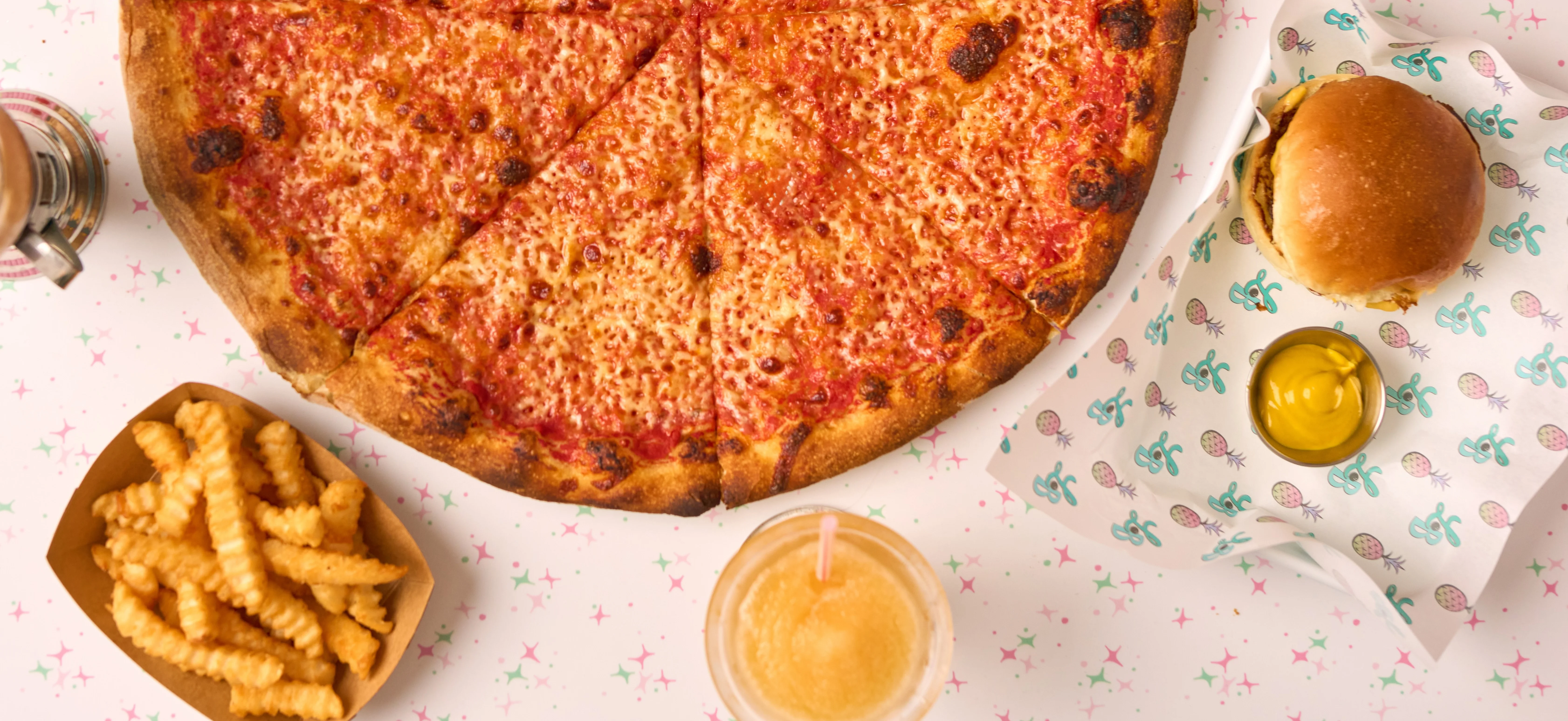 Pizza, Cheeseburger, Root Beer Float Hero Image
