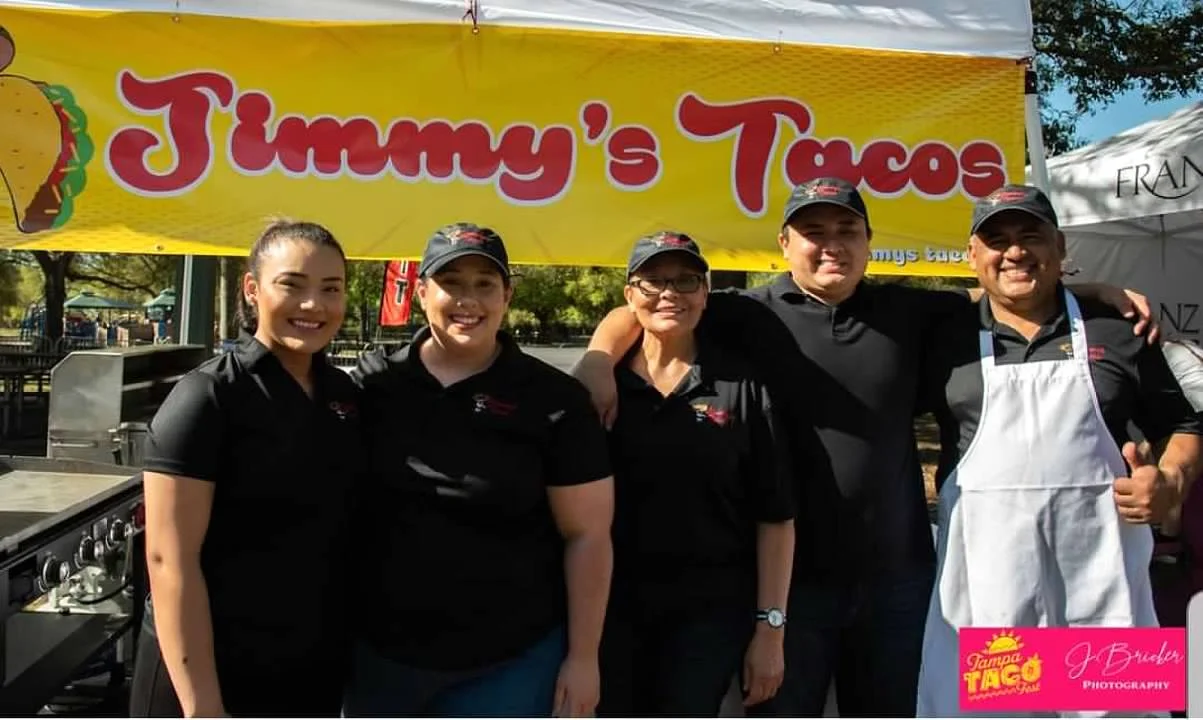 Team members at Jimmy's Tacos food stall