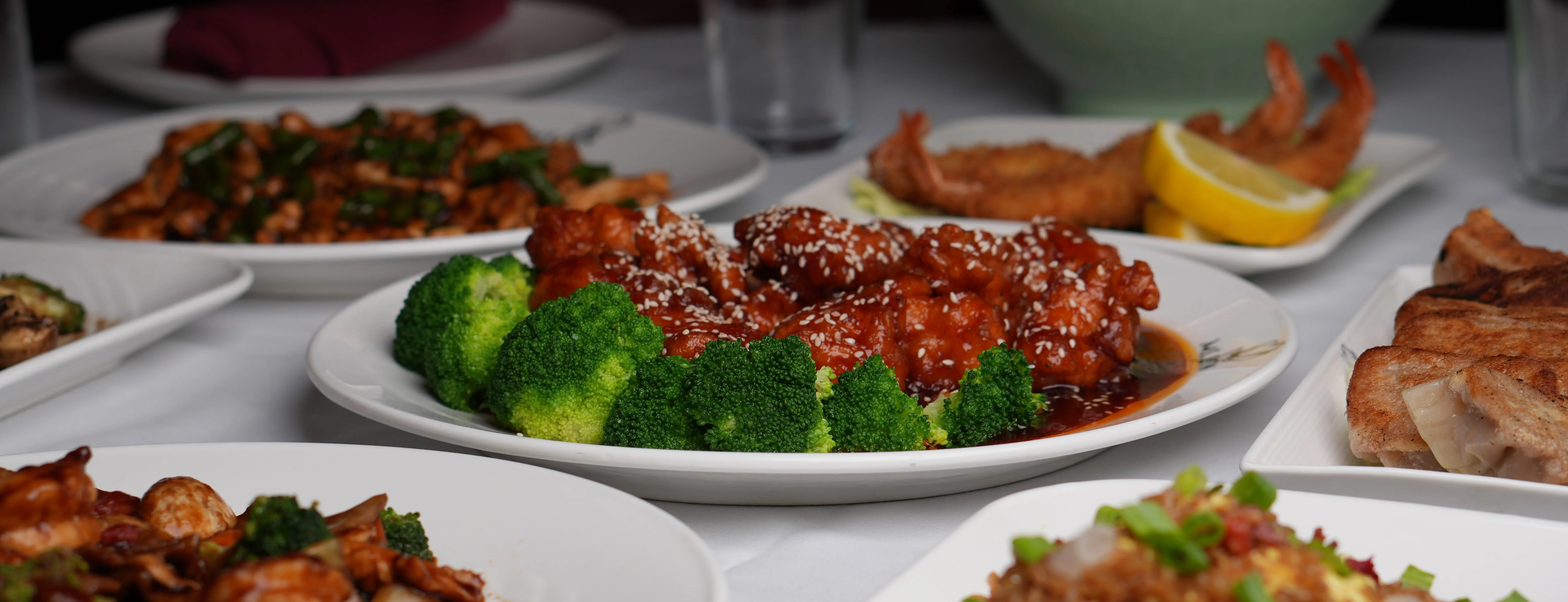Chinese sweet and sour chicken with broccoli