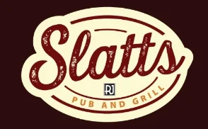 Logo of Slatts Pub and Grill featuring vintage design