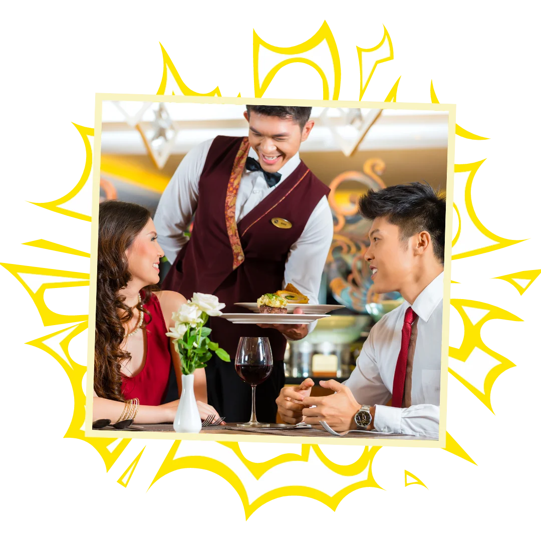 Restaurnat Staff serving customers