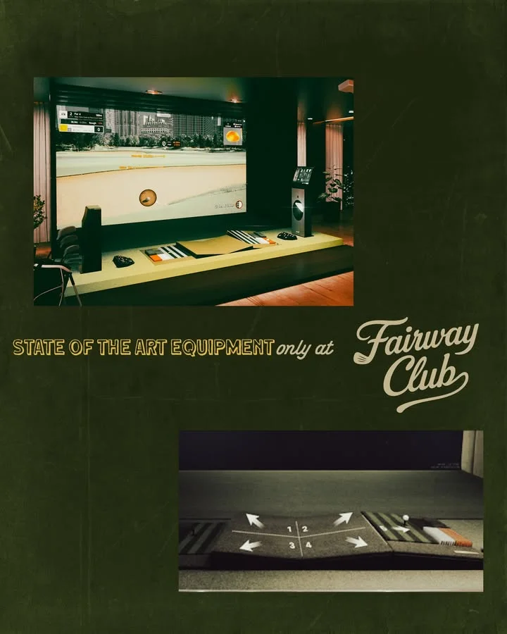 State-of-the-art golf simulation equipment at Fairway Club.