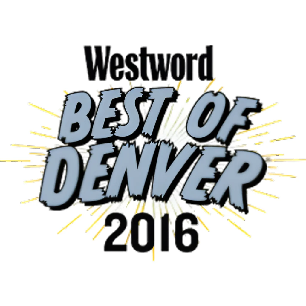 Best of Denver 2016 award logo featuring a colorful design.