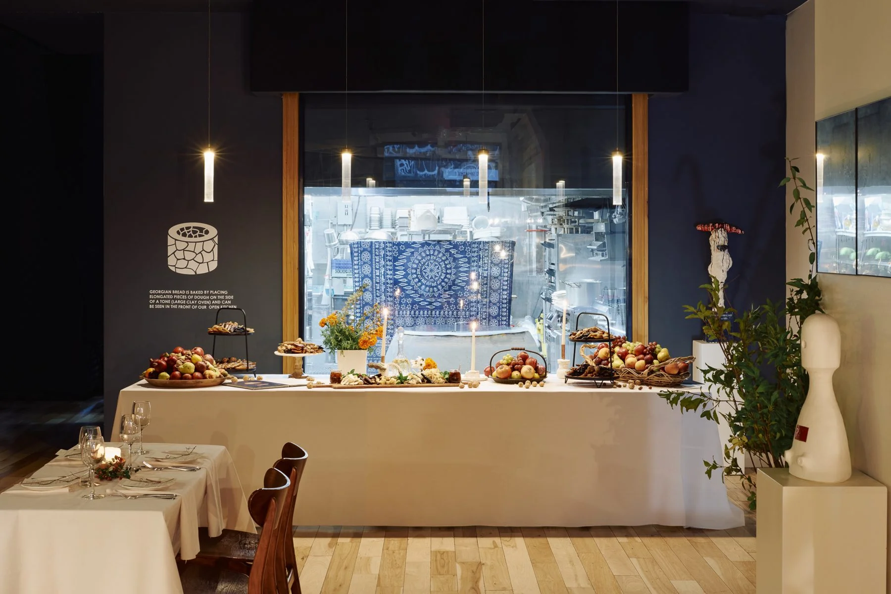 Private dining room set with a Georgian buffet