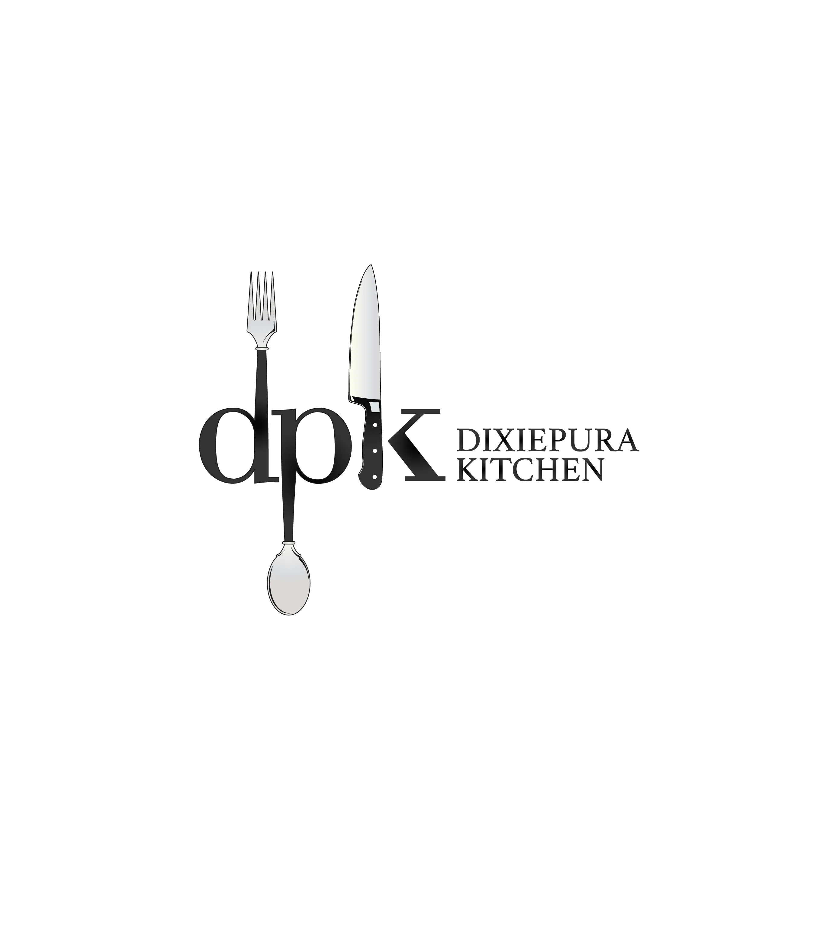Logo of DixiePura Kitchen featuring cutlery