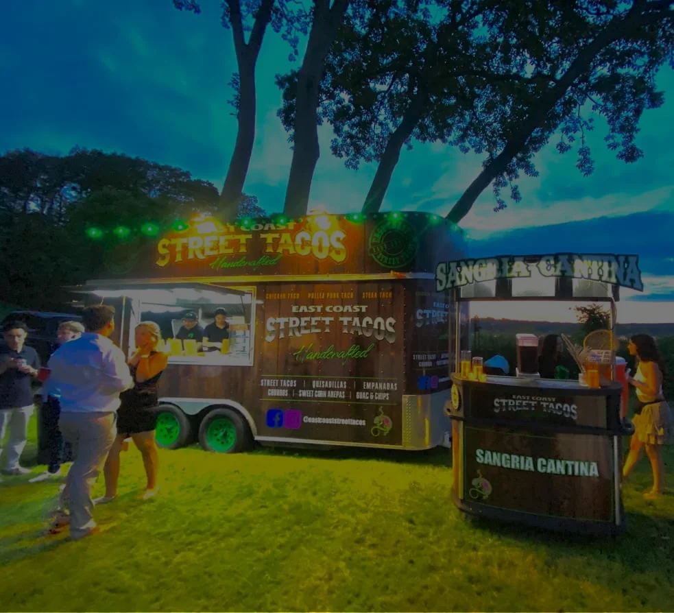 East Coast Street Tacos food truck catering in New York, serving handcrafted tacos, quesadillas, empanadas, and sangria at events. NYC’s top mobile taco experience, bringing bold Latin flavors to weddings, festivals, and private parties.