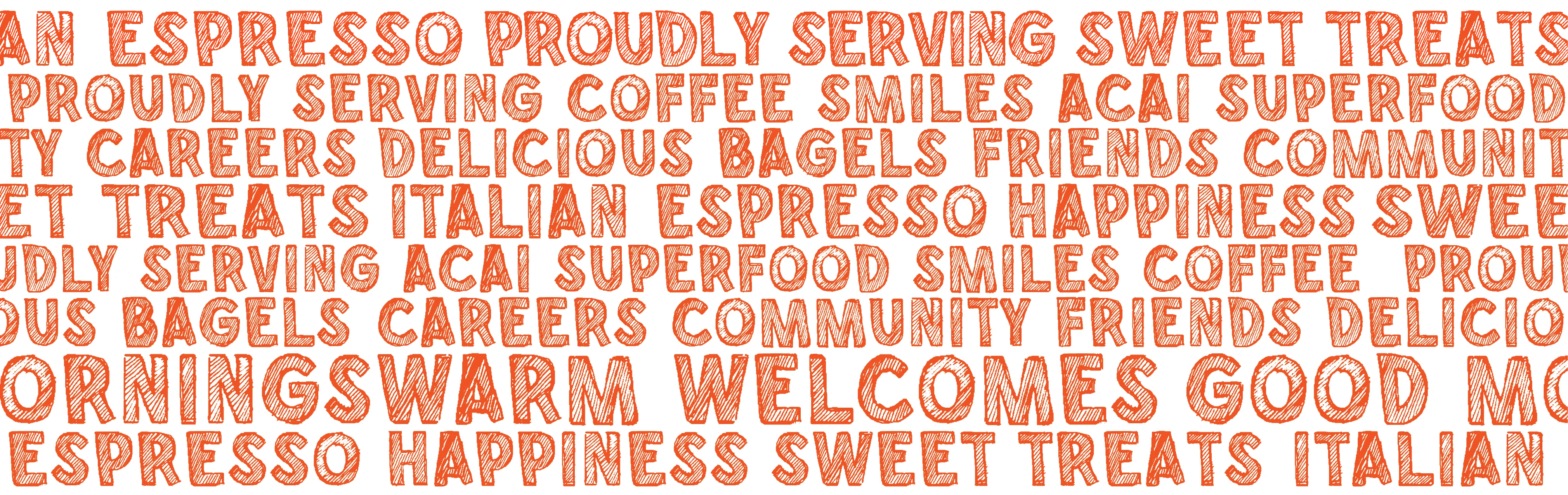 Colorful word cloud highlighting community and food themes