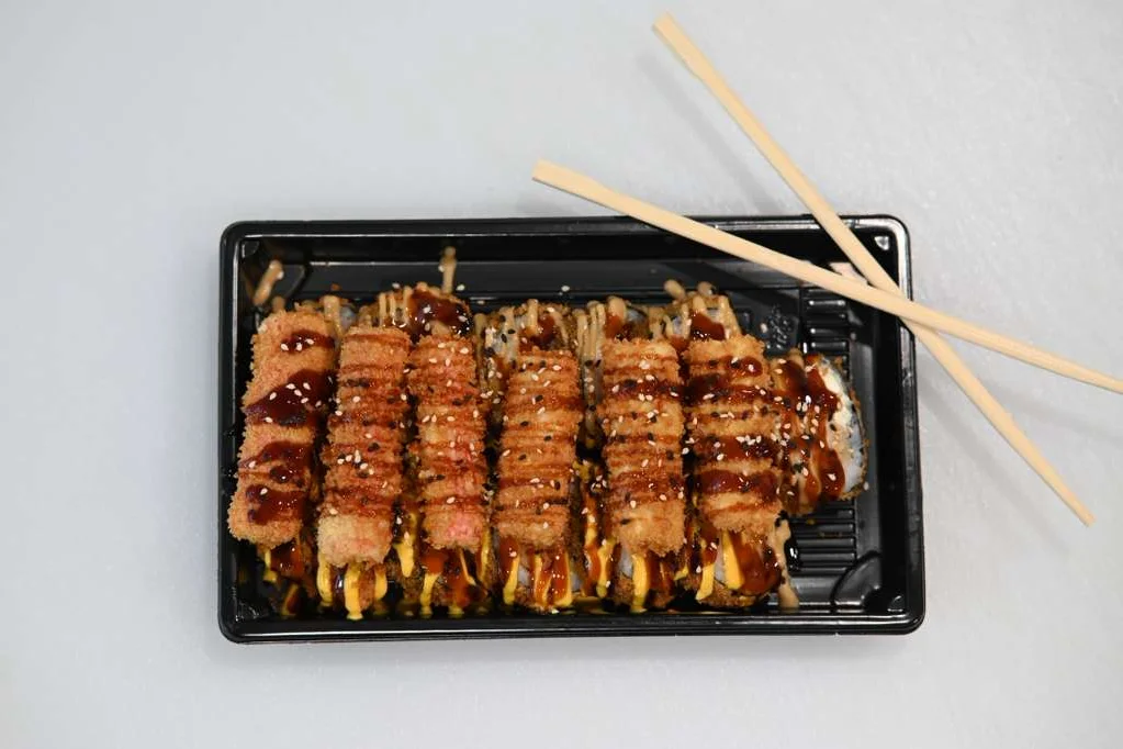 Japanese kushi katsu skewers with savory sauce