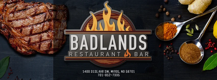 Grilled steak at Badlands Restaurant Bar in Minot, ND