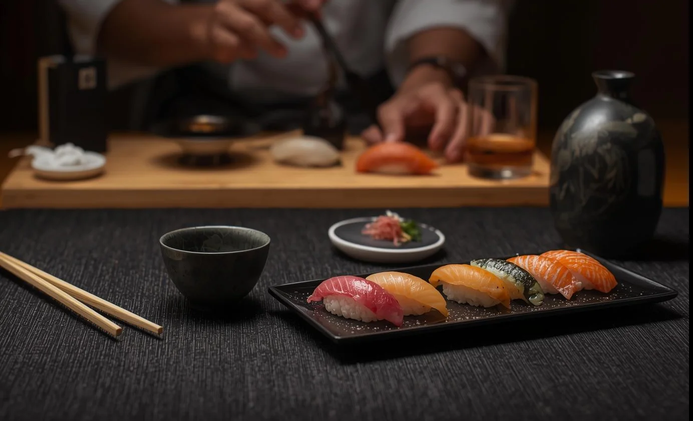 a plate of sushi