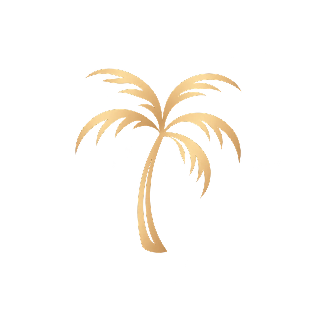Stylized golden palm tree illustration for tropical-themed decor