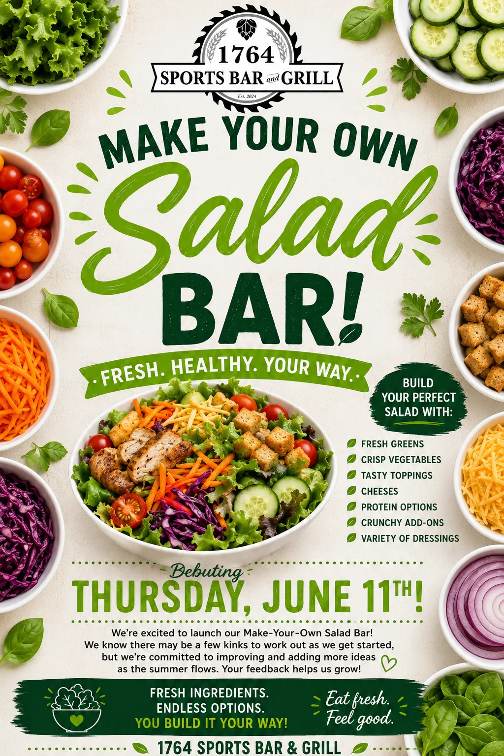 Promotional flyer for David Cron featuring restaurant details and offerings.