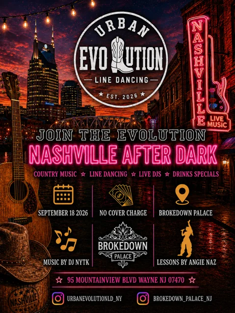 Promotional poster for Nashville After Dark line dancing event