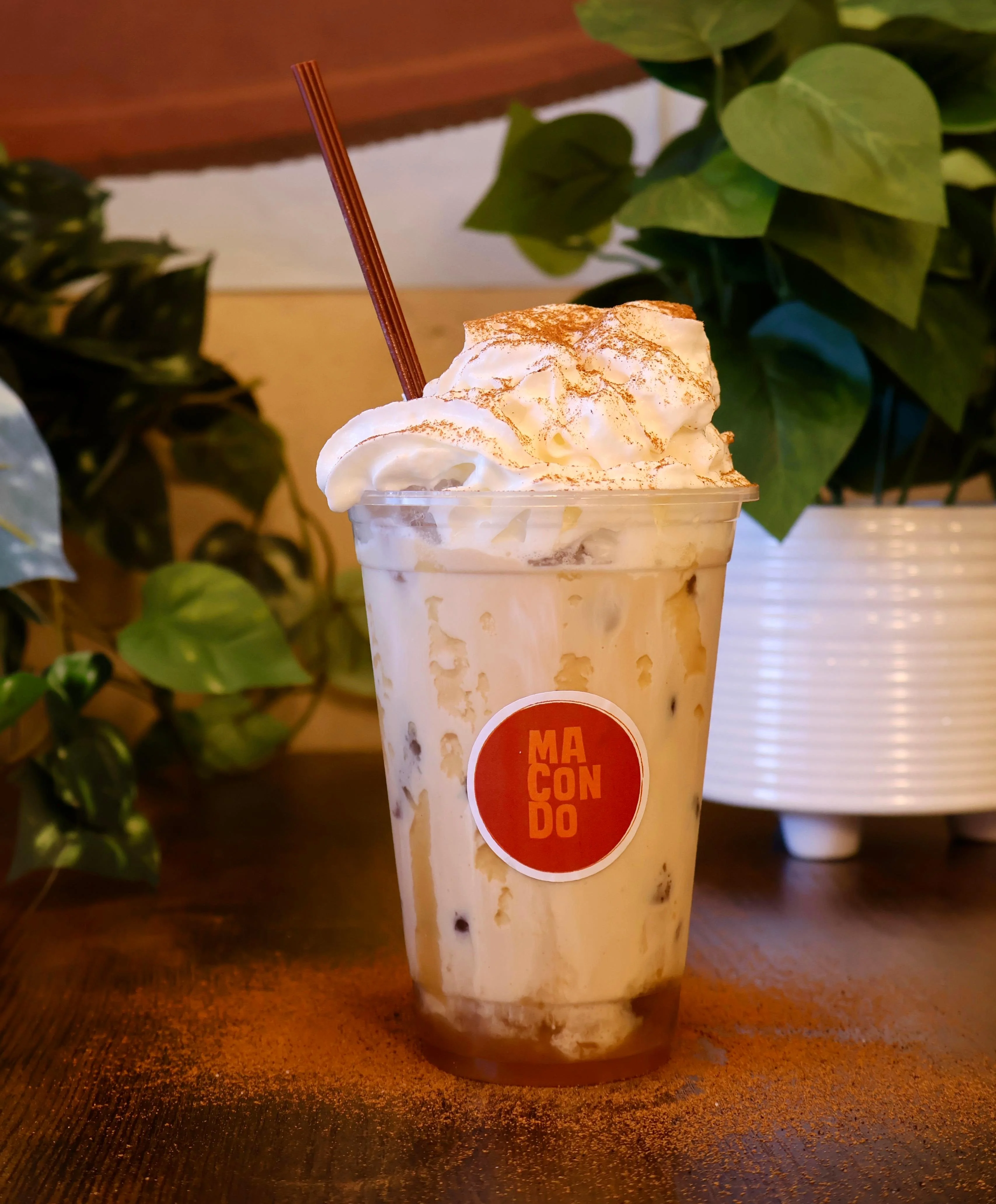 Iced caramel latte