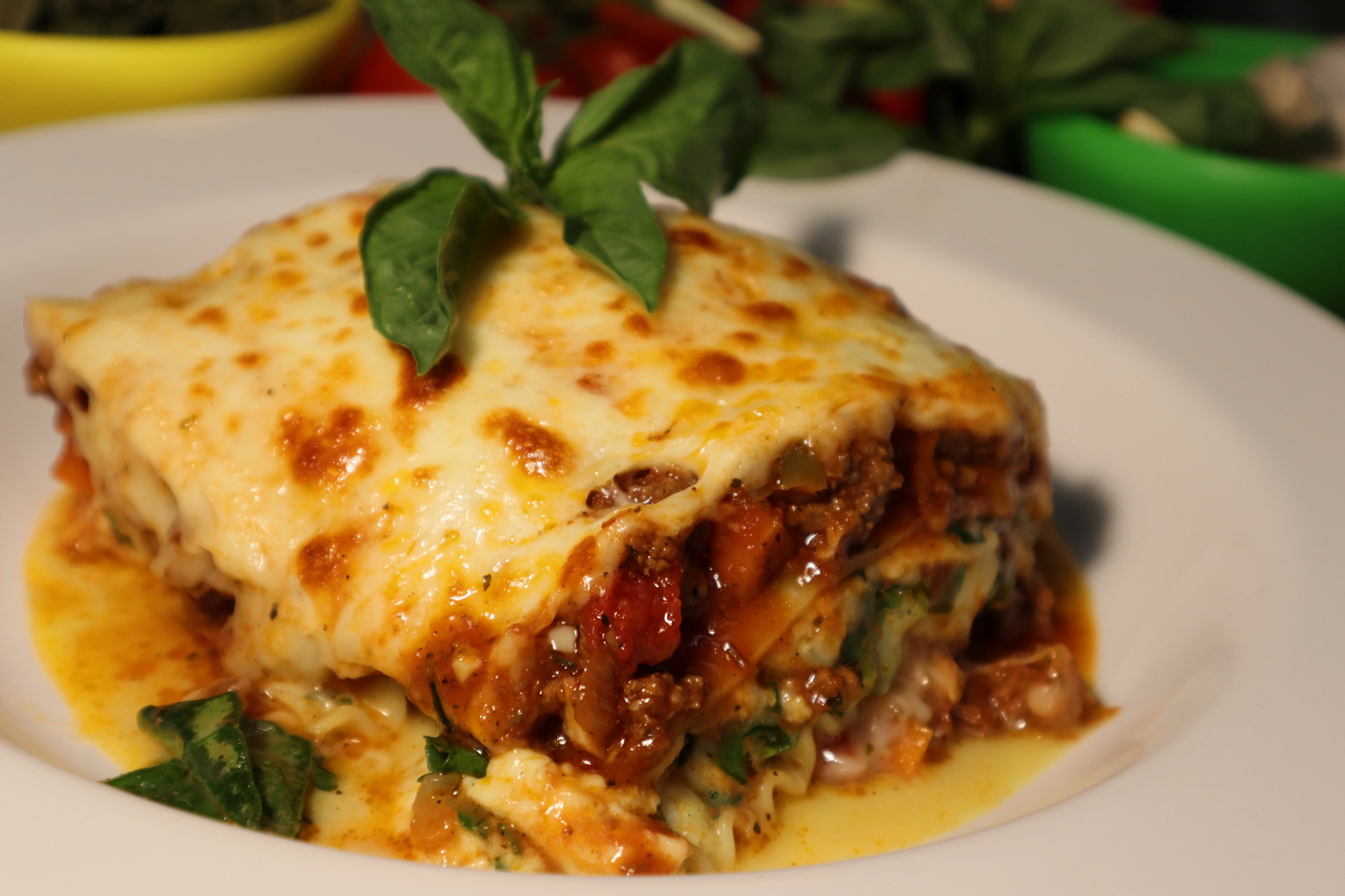 Lasagna lunch on a plate