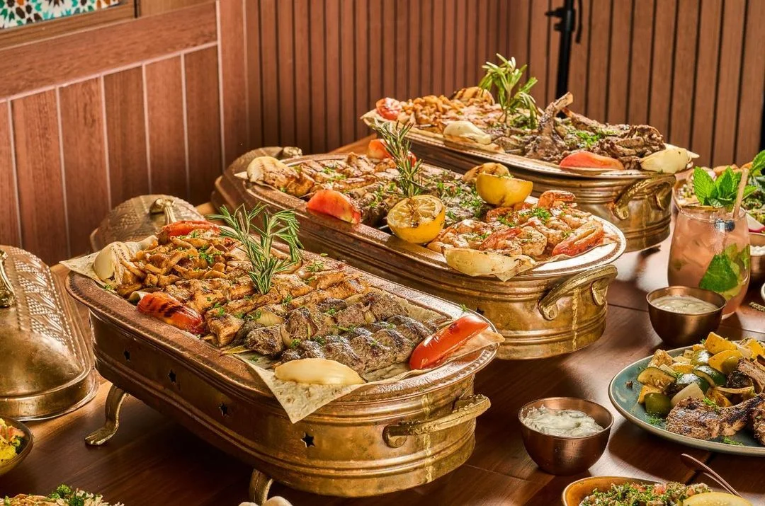 Mixed grilled platter at Sufrat Grill with your choice of premium grilled skewers.