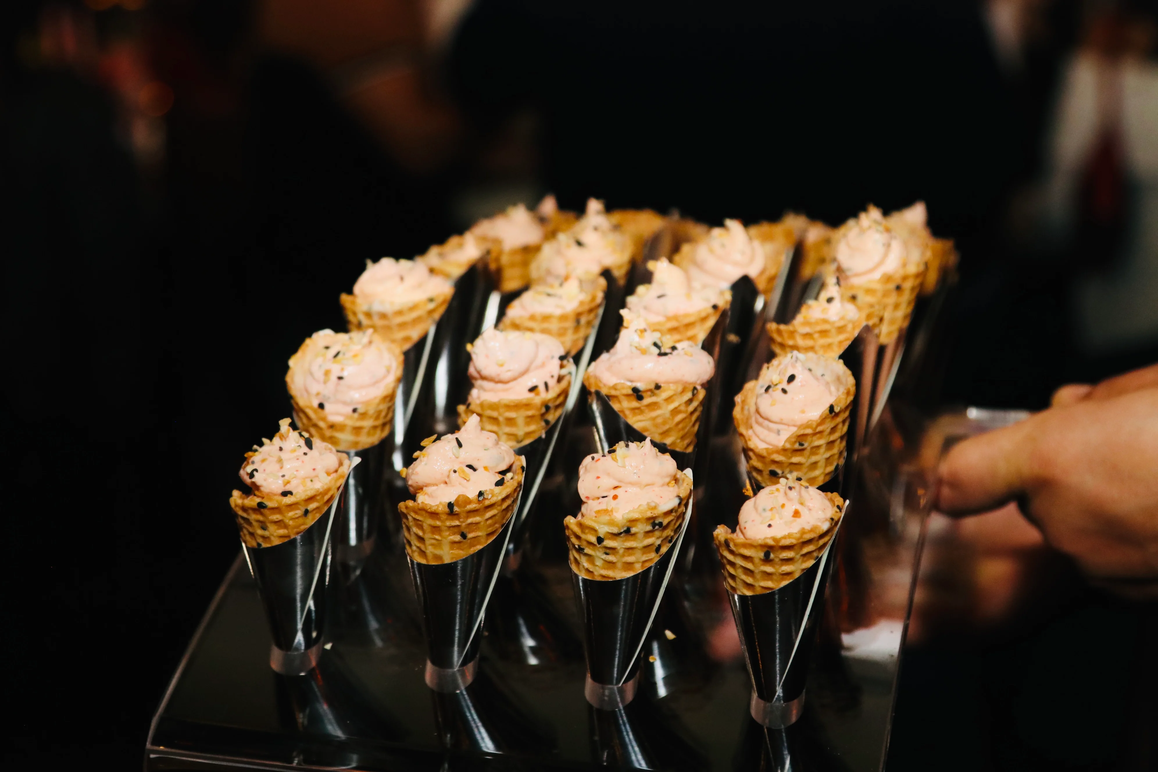 Dessert in Mount Kisco on display featuring ice cream served in waffle cones