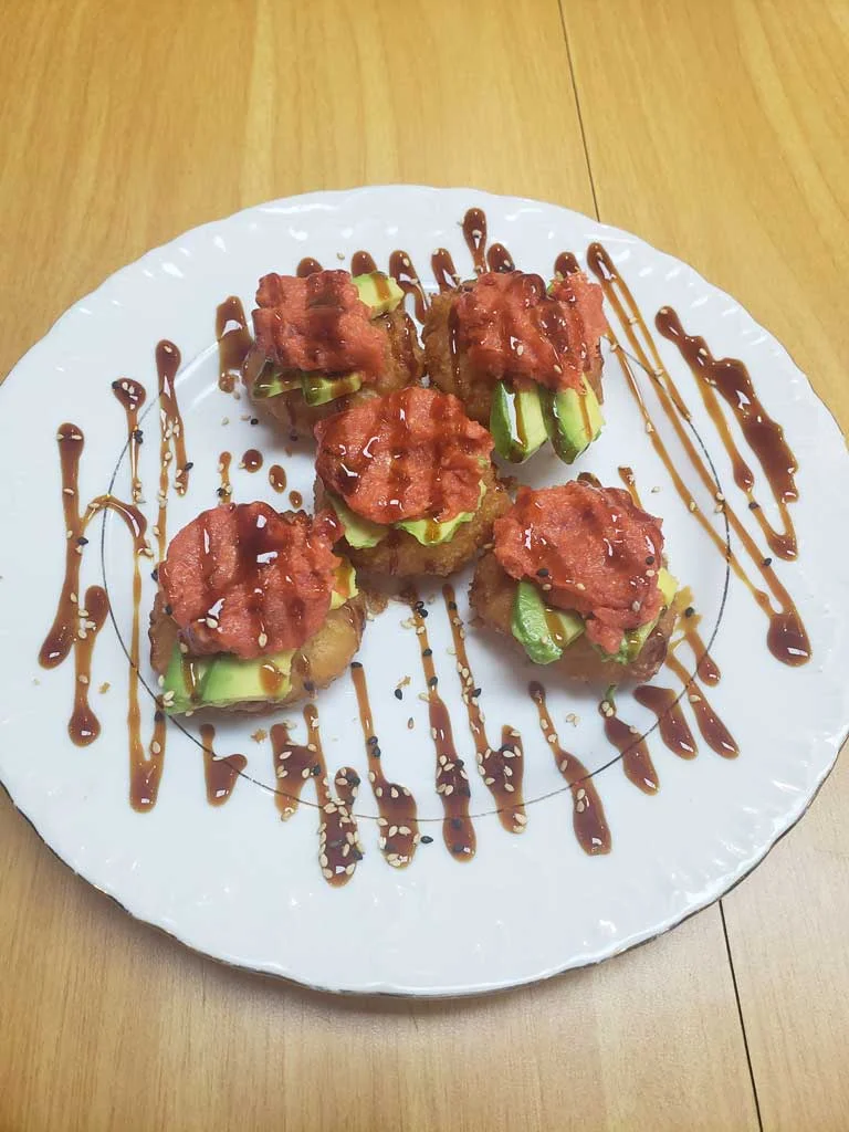 A plate of sushi