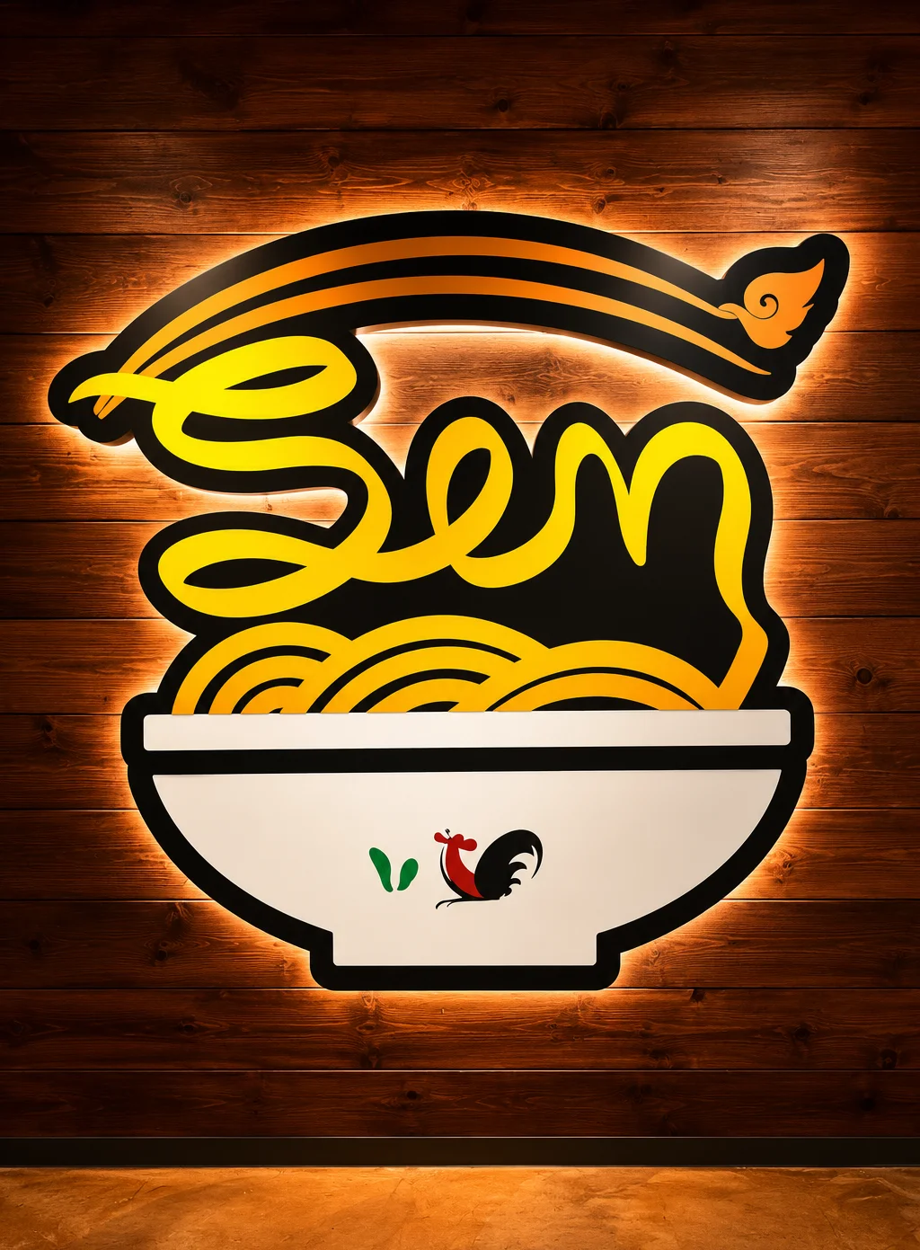 A colorful logo featuring a bowl of noodles topped with herbs and chopsticks. Below the bowl, the text states 'Sen Khao Soi' followed by 'Thai Style Noodle House'.