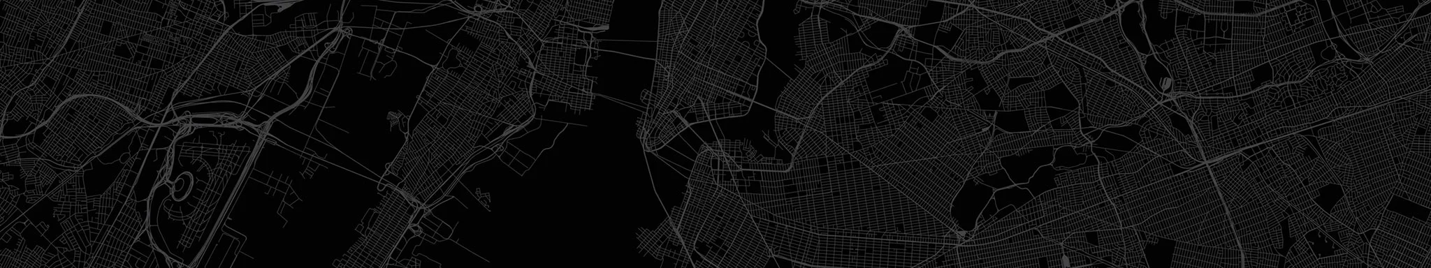 Detailed black and white city map with intricate street layouts