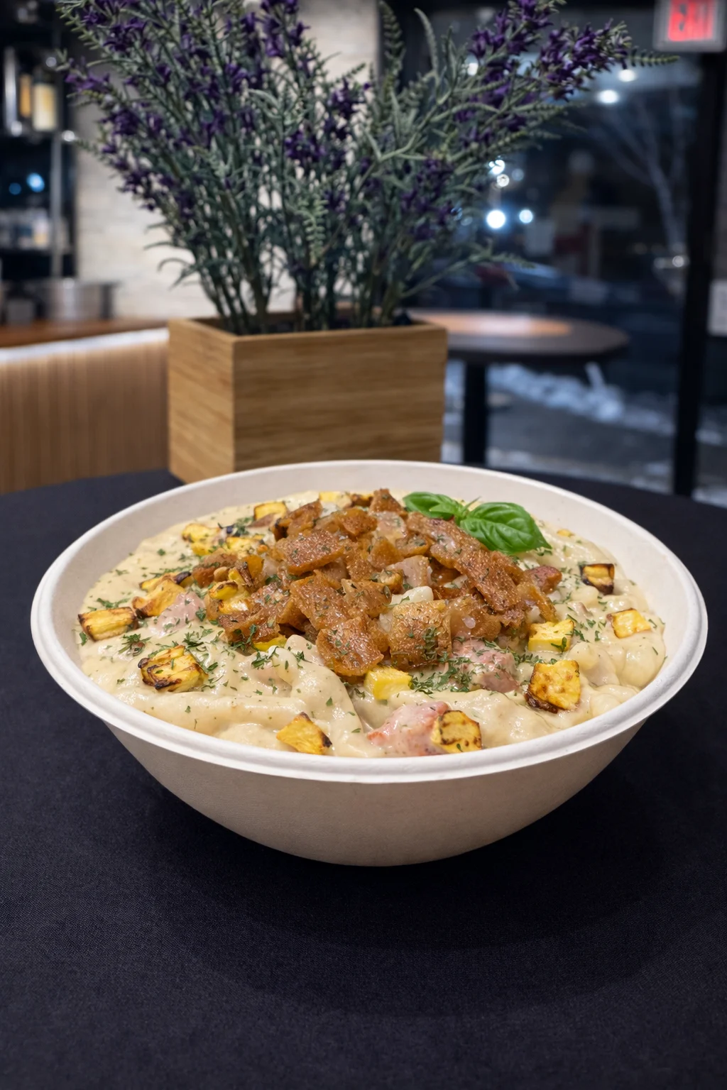 Creamy Italian gnocchi with crispy toppings