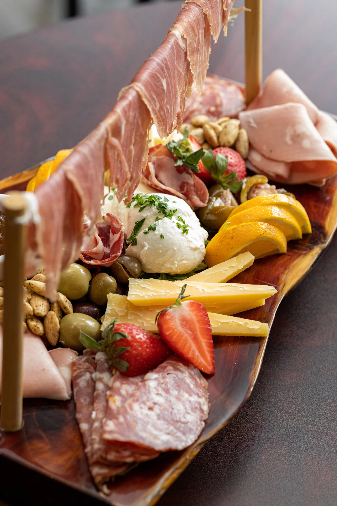Italian antipasto platter with cured meats and cheeses