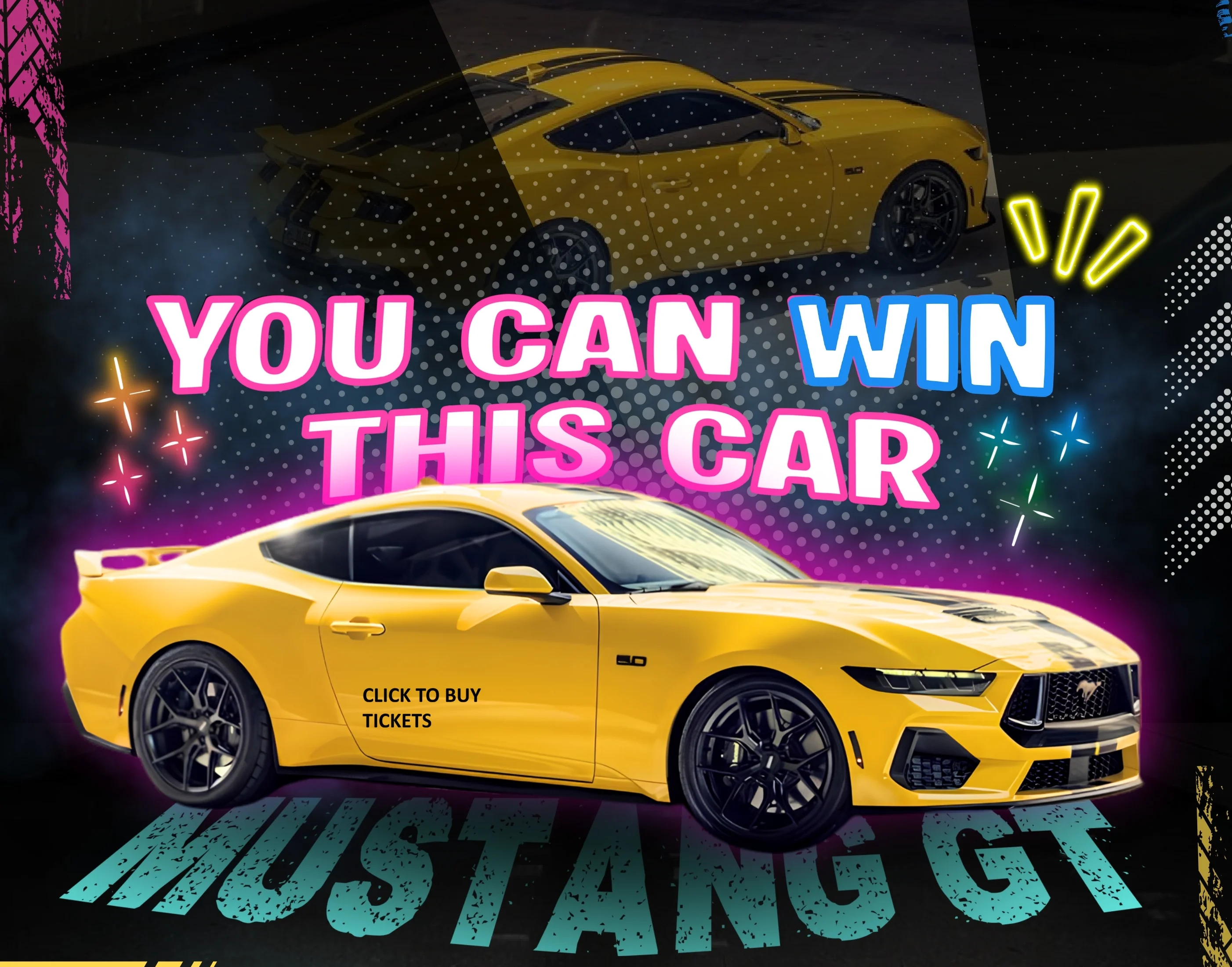Promotional image for a car giveaway by Yummy Dips