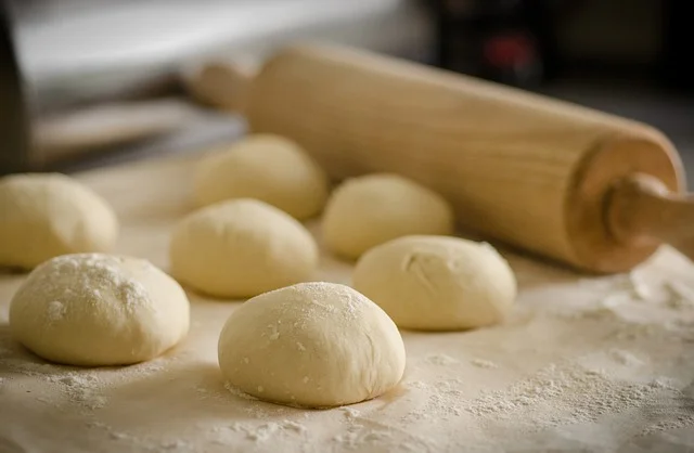 Freshly kneaded dough balls ready for baking