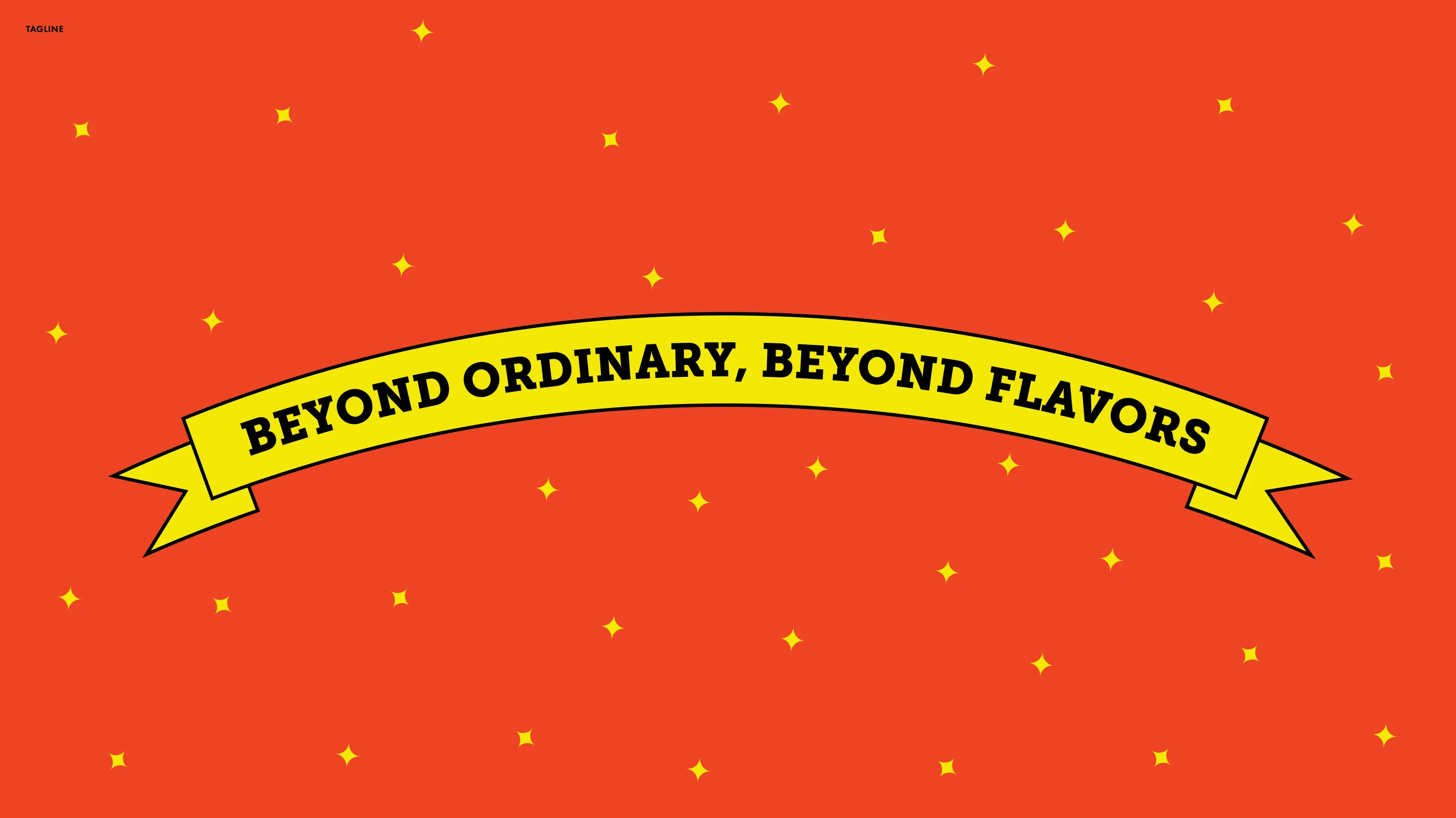 Colorful graphic with the tagline 'Beyond Ordinary, Beyond Flavors'