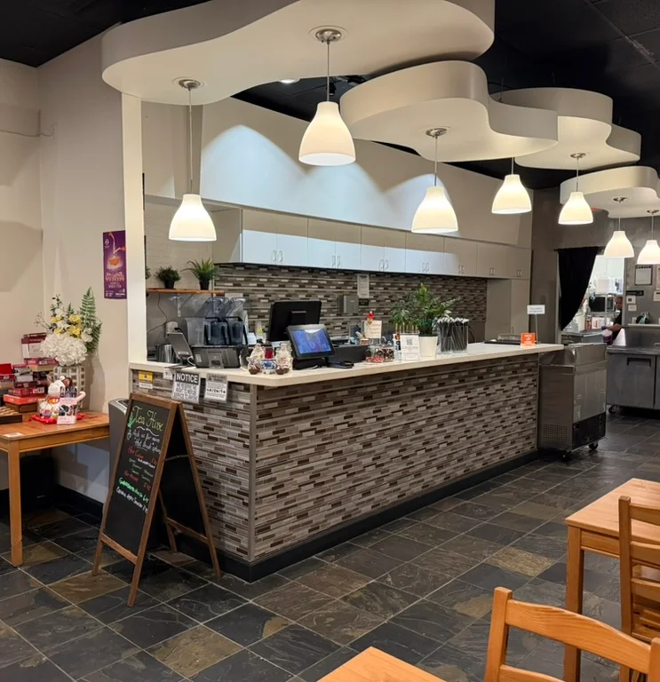Cozy restaurant interior with modern decor and a welcoming atmosphere