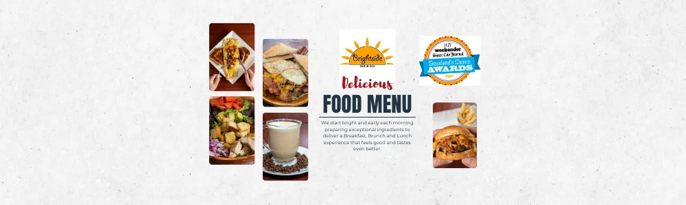 Bright and inviting restaurant food menu display