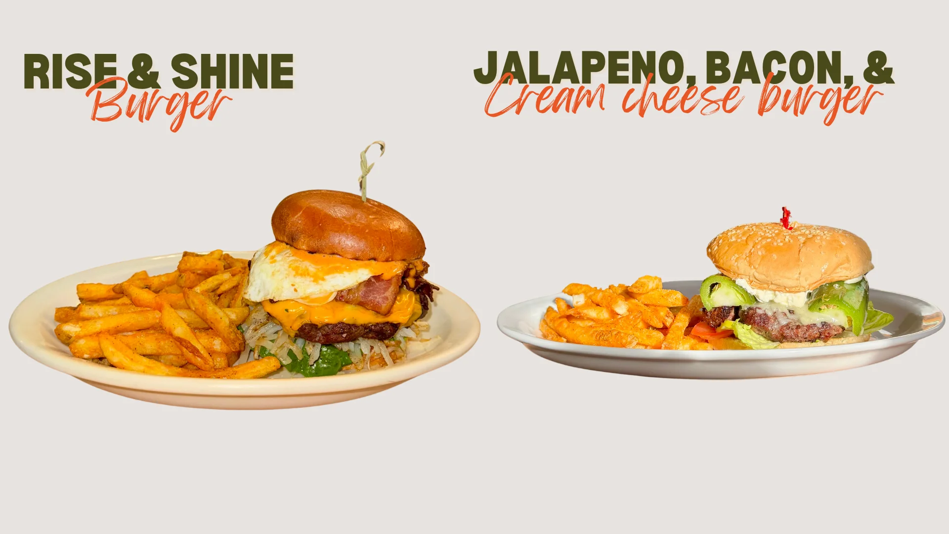 A delicious burger with a fried egg, cheese, and bacon, served with a side of crispy fries.