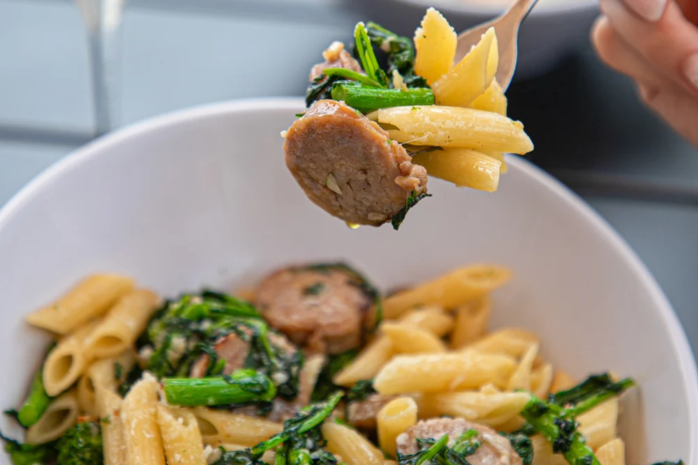 Italian sausage and broccoli rabe pasta dish