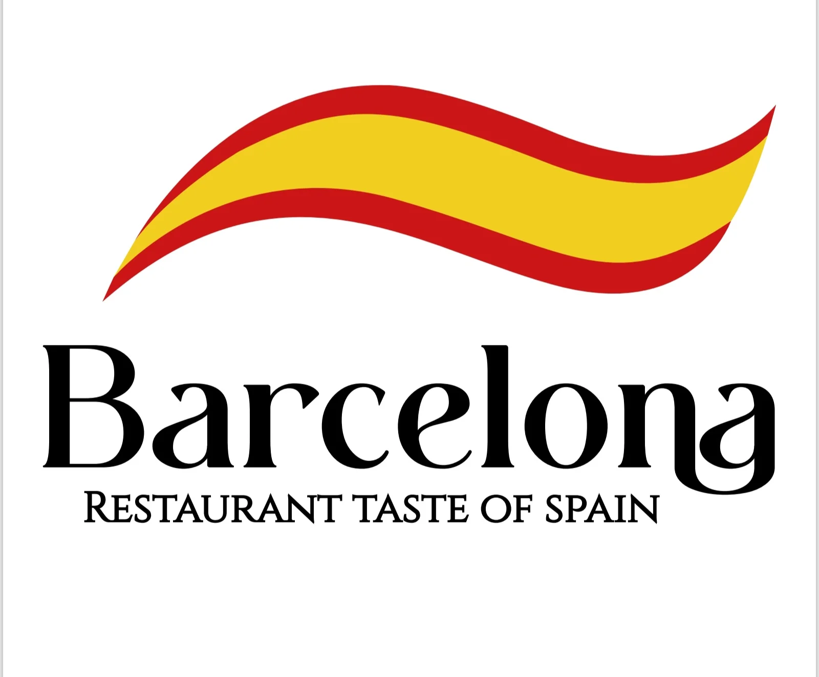A logo featuring the word 'Barcelona' with a Spanish flag motif above it, symbolizing a restaurant that offers a taste of Spain.