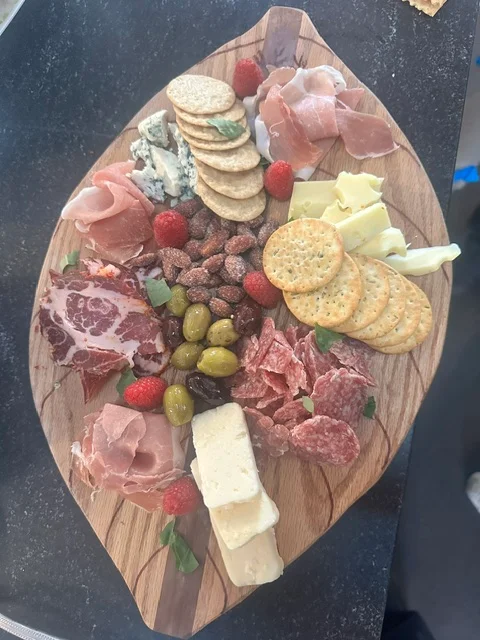 Artisanal charcuterie board with assorted meats and cheeses
