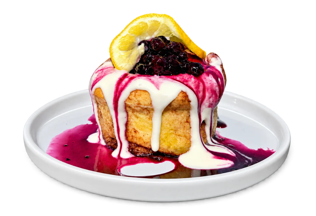 Lemon blueberry cake with creamy glaze