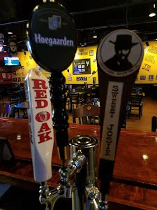 Craft beer taps featuring Hoegaarden and Sweet Josie